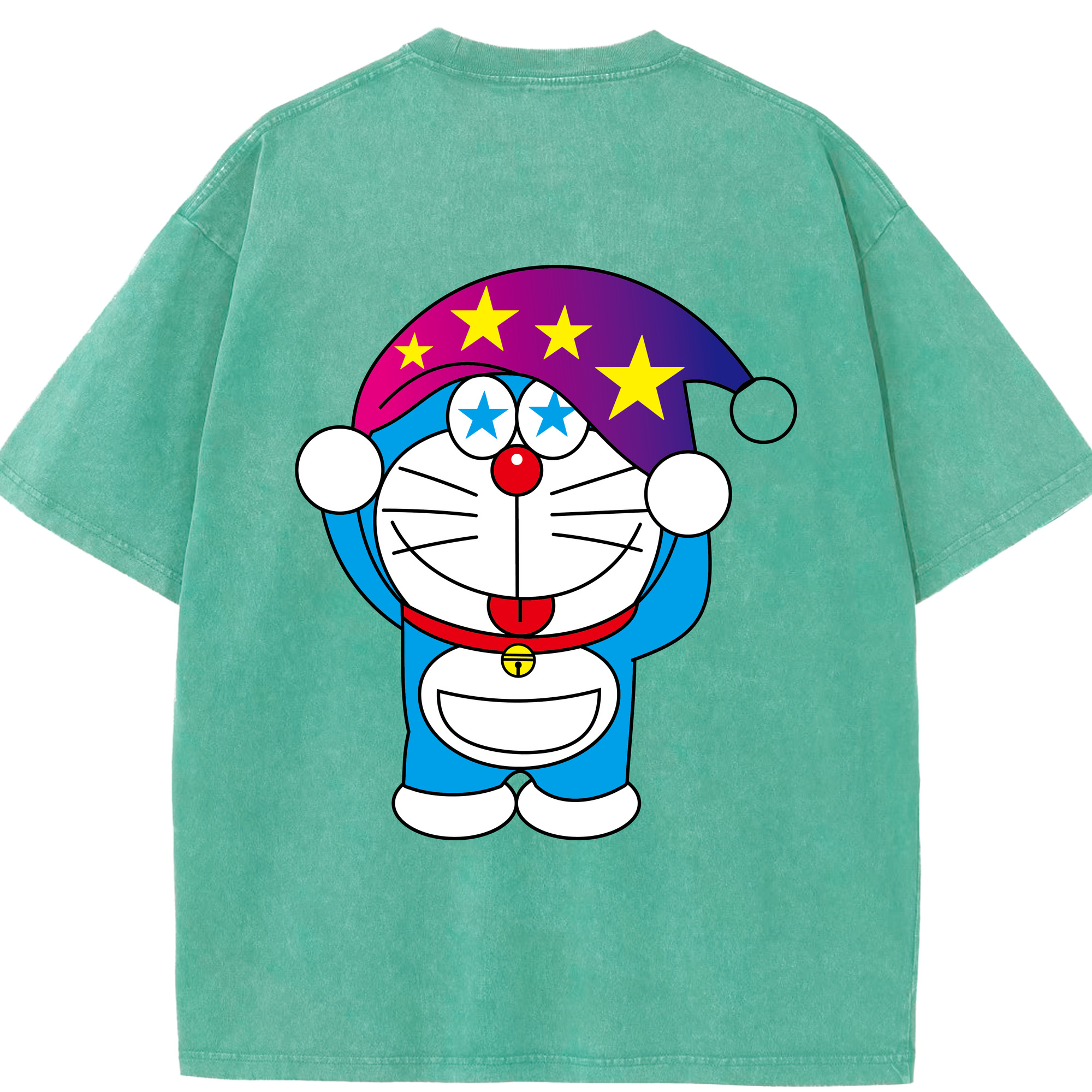 （画像用） ドラえもん Doraemon 綿100% ヴィンテージ風 半袖Tシャツ（背面プリント）